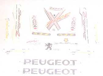 DEKALSATS SPEEDFIGHT 2 X-RACE ORIGINAL GUL från peugeot